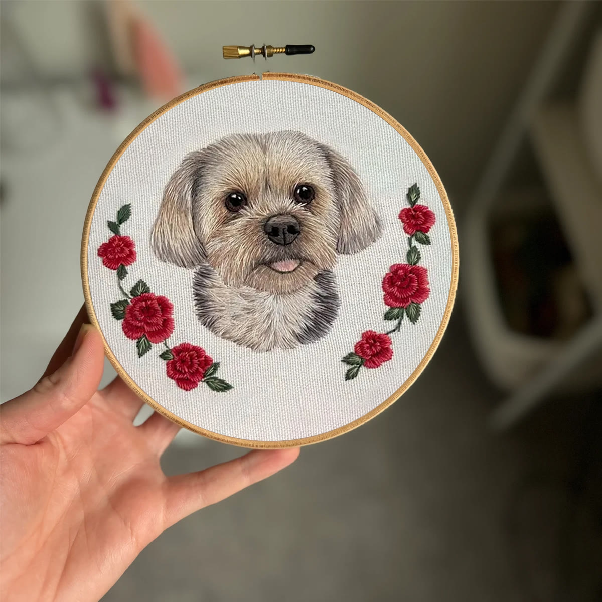 Rubbyoo Embroidery Kit - Puppy With Roses | Birthday Gifts For Dog Lovers | Cute Animal Craft  - image 7