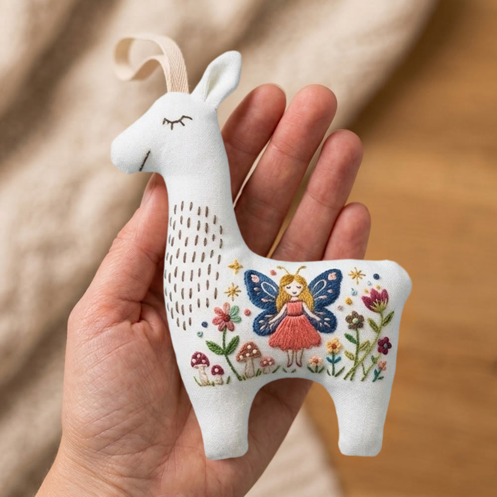 Rubbyoo Llama Embroidery Kit - Flying Fairy | Unique Home Ornament | Precious Gift For Mom - image 8