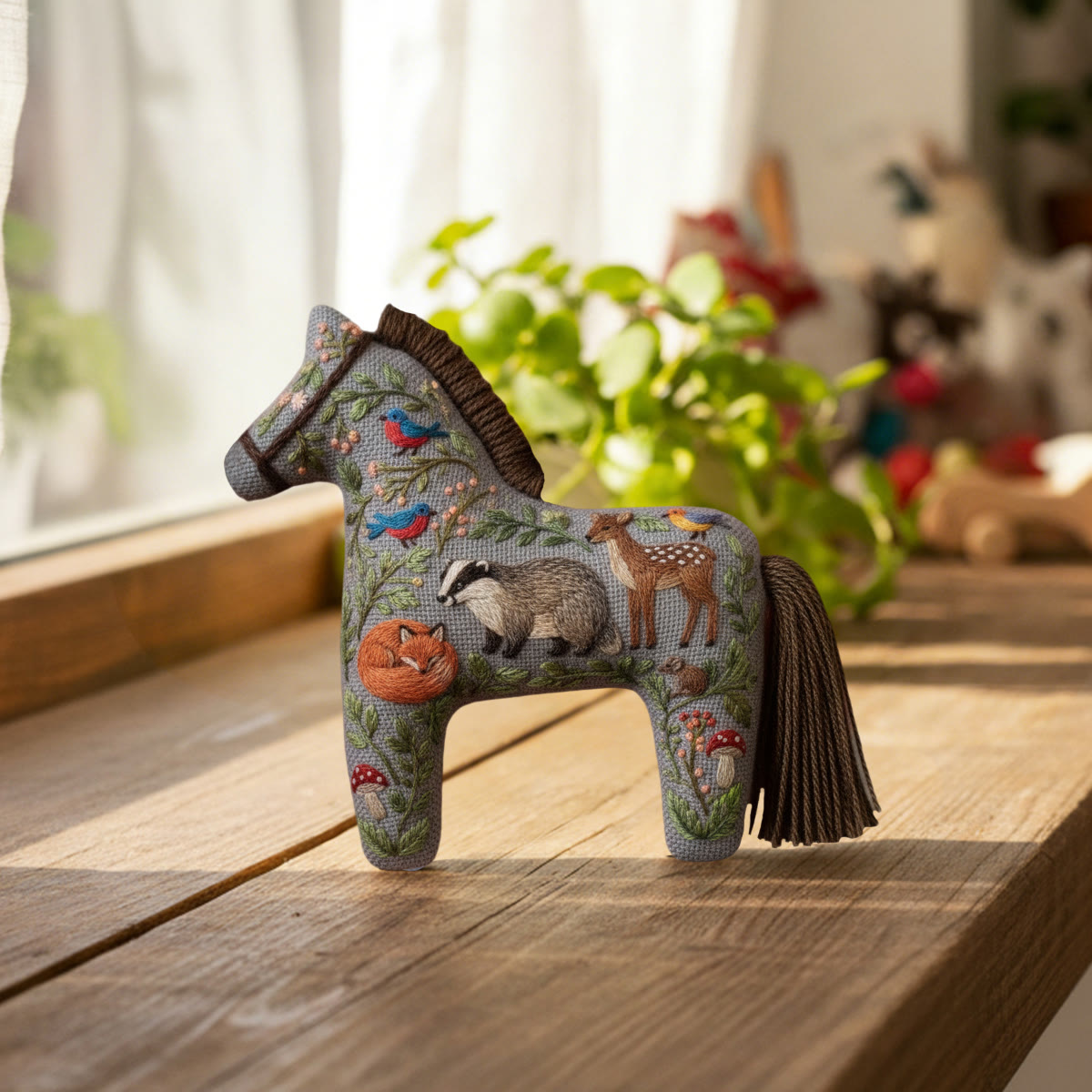 Rubbyoo Dala Horse Embroidery Kit - Fox&deer | Sewing Handmade Gift | Lovely Pendant - image 5