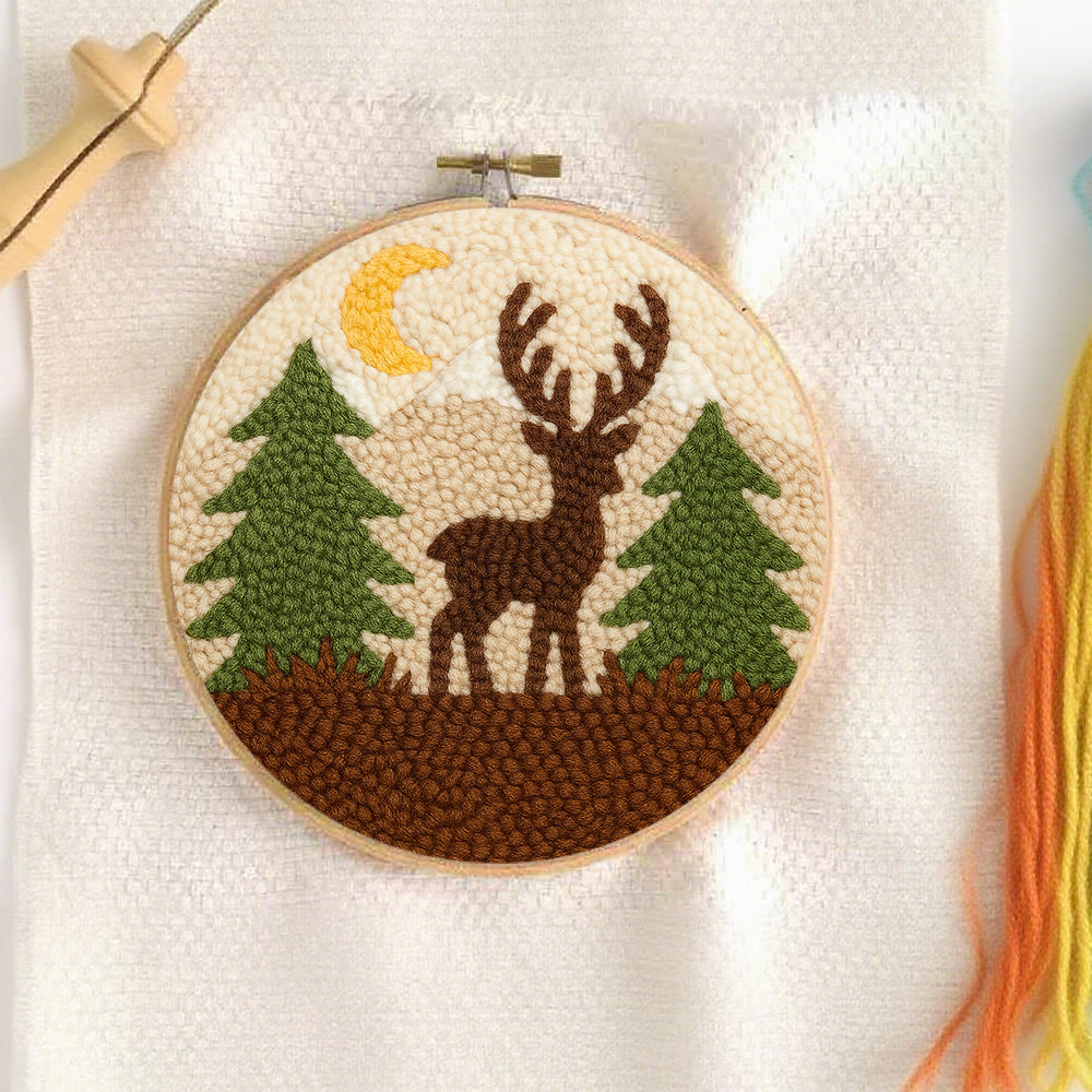 Deer In Forest Punch Needle Kit - Landscape Handmade Collection | Perfect Room Decoration - image 7