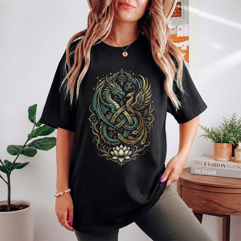 Rubbyoo Mysterious Dragon Graphic Tee  - Stylish Dragon Pattern | Cool T-shirt Perfect For Music Festival - image 8