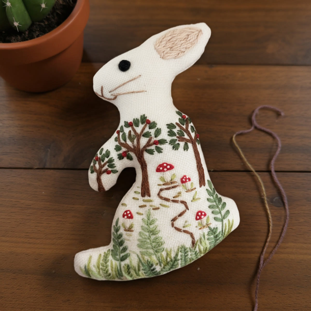 Rubbyoo Rabbit Embroidery Kit - Spring Forest | Beginner Handmade Design | Unique Birthday Gift - image 9