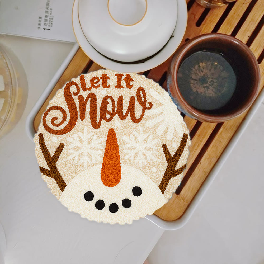 Let It Snow Punch Needle Kit - Diy Winter Handicraft | Perfect Christmas Hanging Art - 5 inch Coaster Kit - image 11