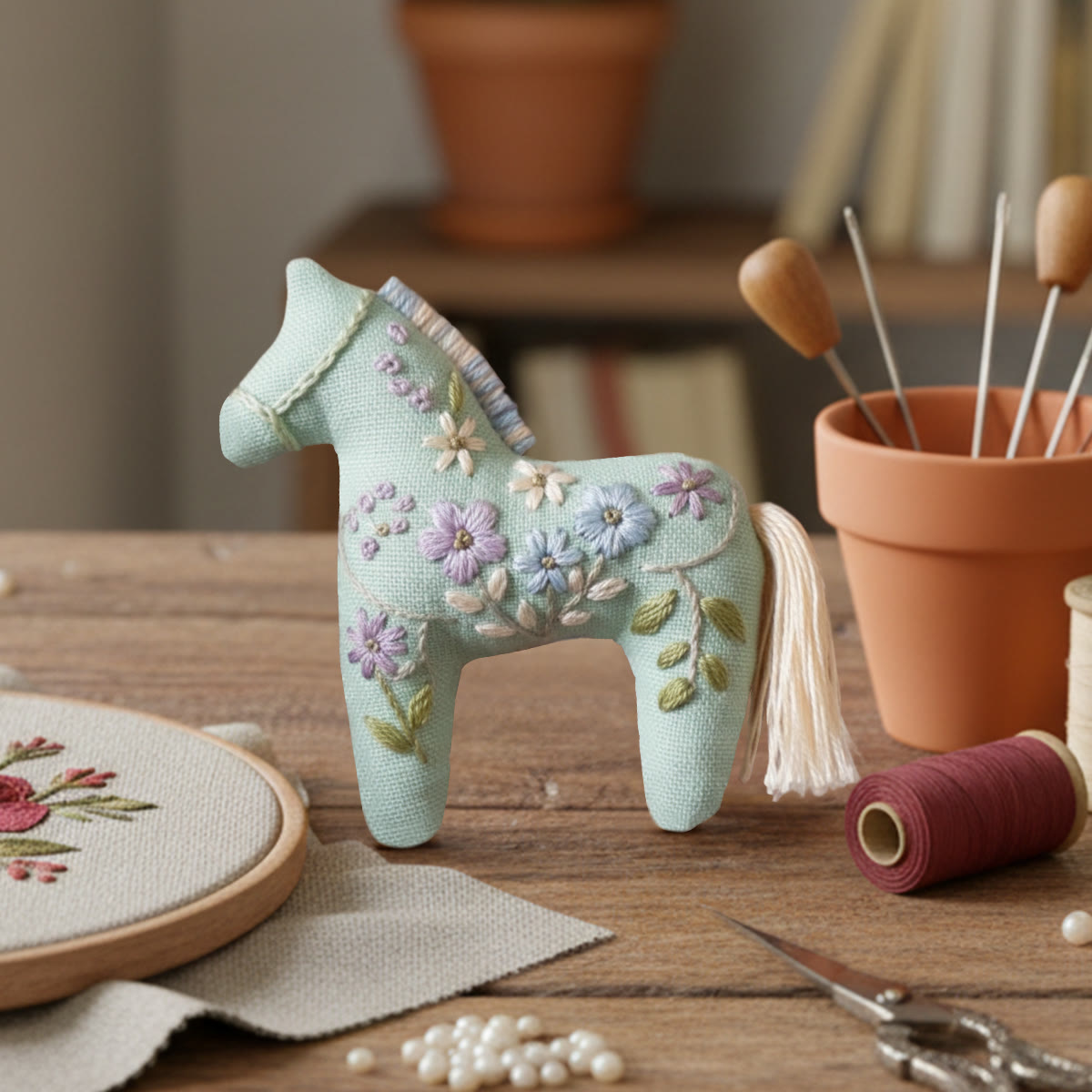Rubbyoo Horse Embroidery Kit - Spring Flower | Diy Animal Craft | Handmade Gift For Her  - image 3