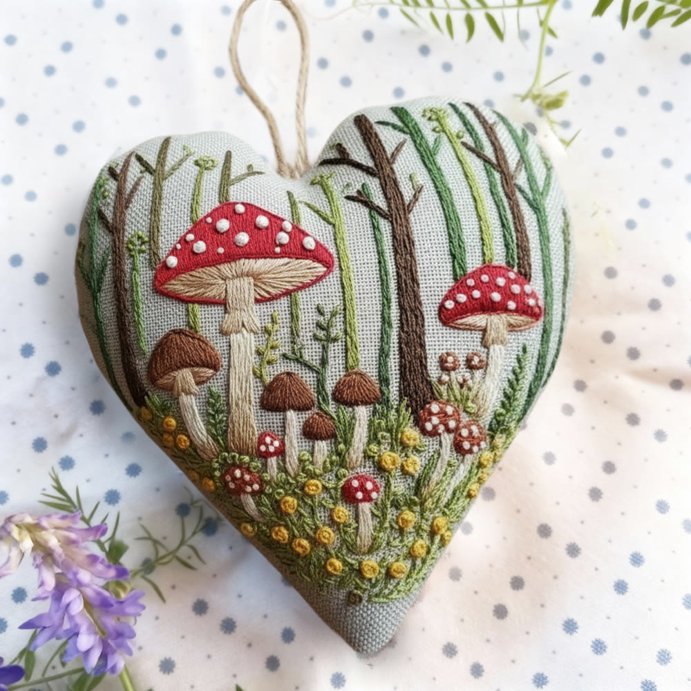 Rubbyoo Heart Embroidery Kit - Mushroom Forest Cluster | Enchanting Handwork | Playful Home Addition - image 8