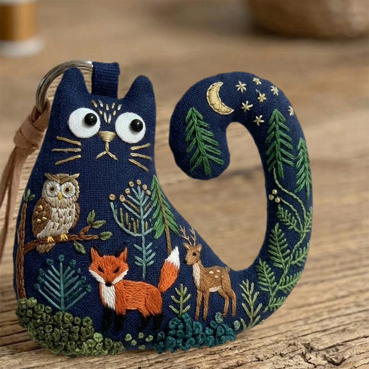 Rubbyoo Cat Embroidery Kit - Starry Night Forest Theme | Diy Handmade Mother's Day Gift  | Woodland Nursery Decor - image 7