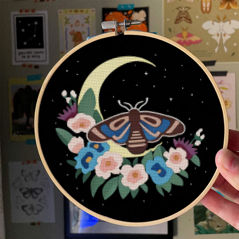Cross Stitch Kit - Moonlight Moth | Creative Insect Artwork | Perfect For Room Decor - image 7
