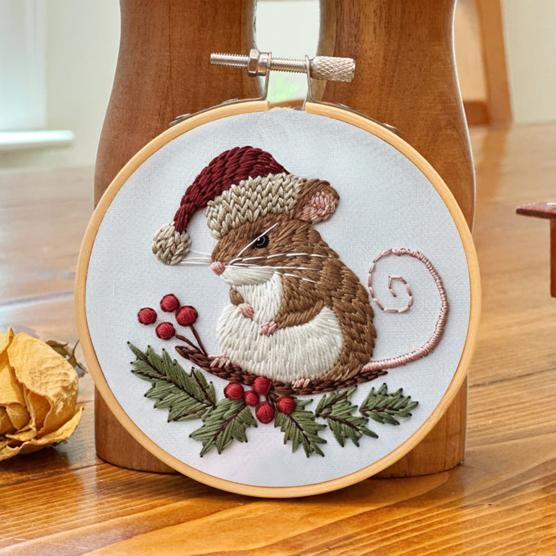 Rubbyoo Embroidery Kit-  Cute Mouse On A Branch - image 7