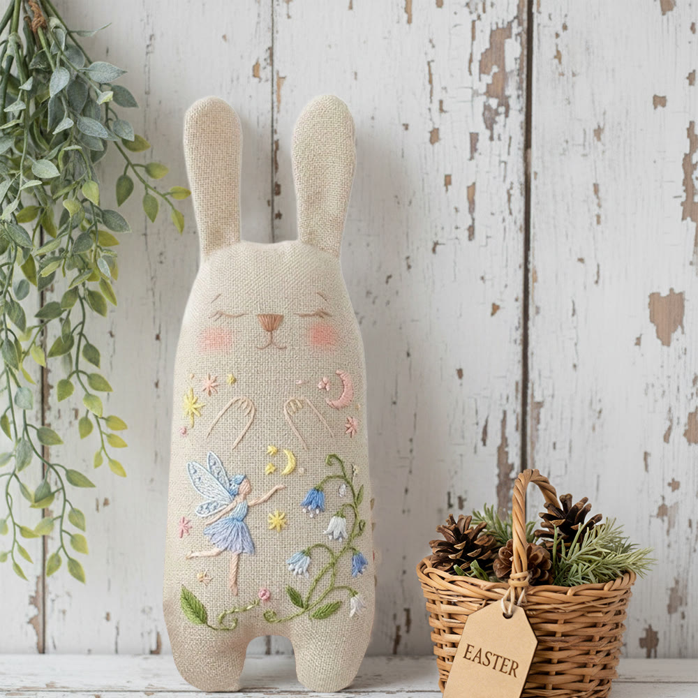 Rubbyoo Bunny Toy Embroidery Kit - Flower Fairy | Adorable Sewing Bunny | Unique Backpack Charm - image 3