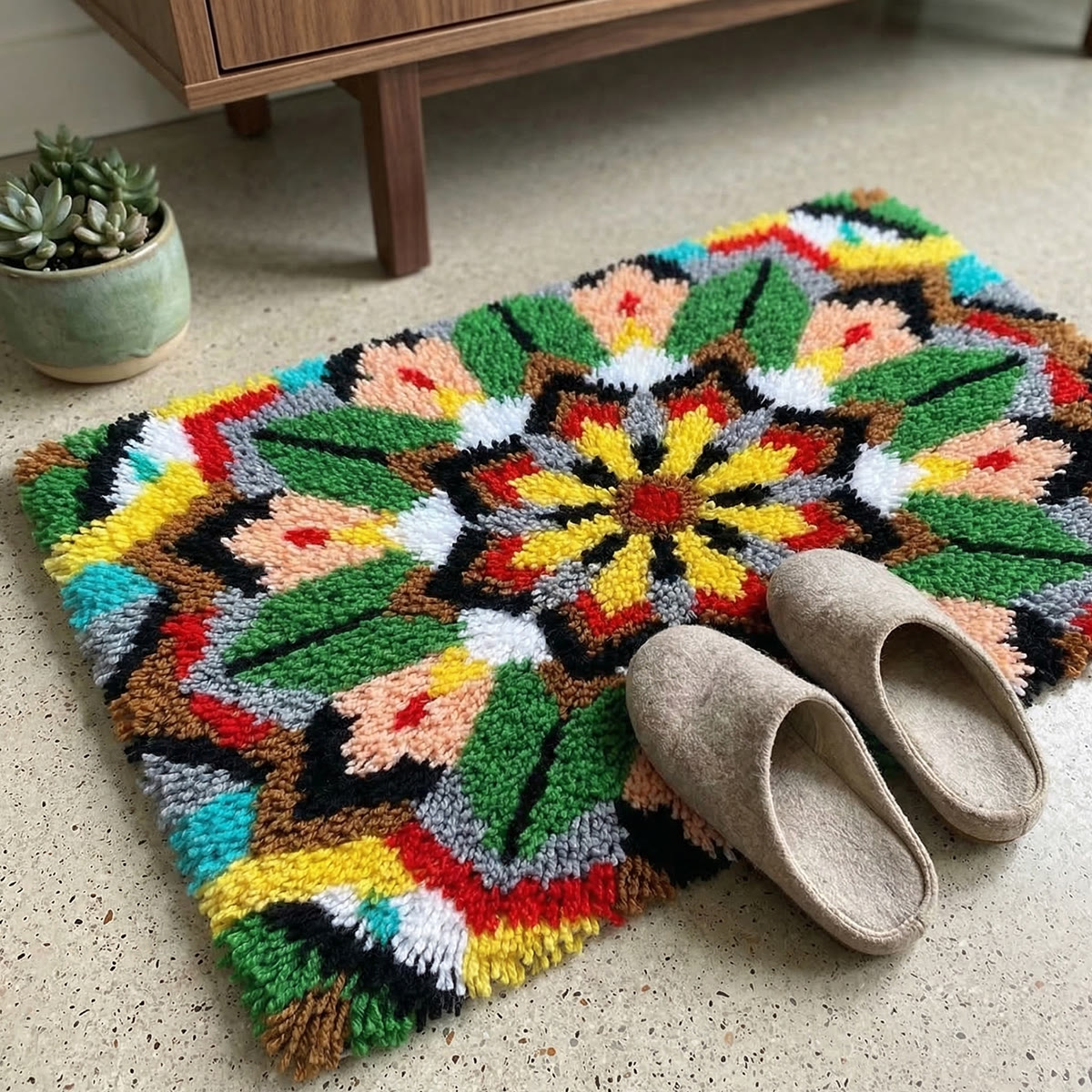 Rubbyoo Latch Hook Rug Kit - Abstract Design | Handmade House Decor | Diy Welcome Mat - image 5