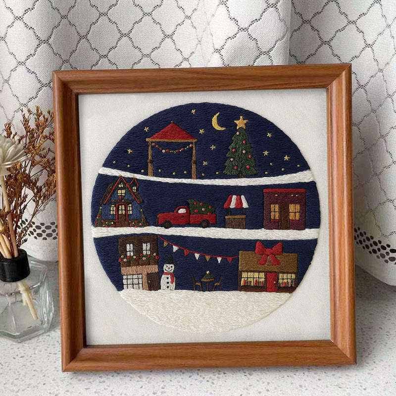Rubbyoo Embroidery Kit - Wonderful Christmas Eve | Unique Christmas Gifts | Christmas Tree Ornaments - Embroidery Kit Plus An Extra Frame - image 9
