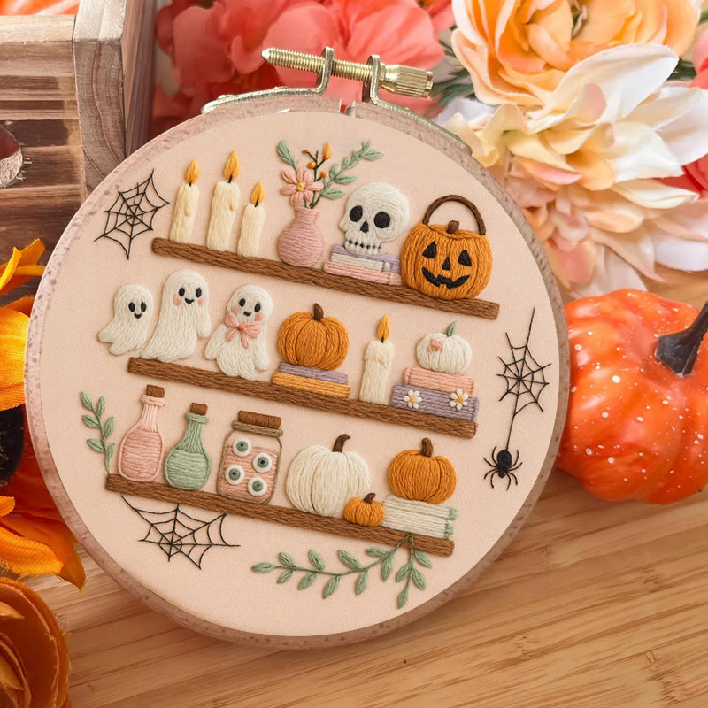 Rubbyoo Embroidery Kit -  Spooky Shelf |  Autumn Craft Idea | Witchy Halloween Decor - image 4