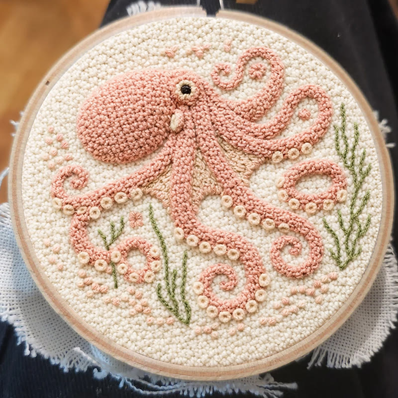 Blush Curly Octopus Punch Needle Kit – Top Gift Pick | Fun-filled Diy Creation - image 7