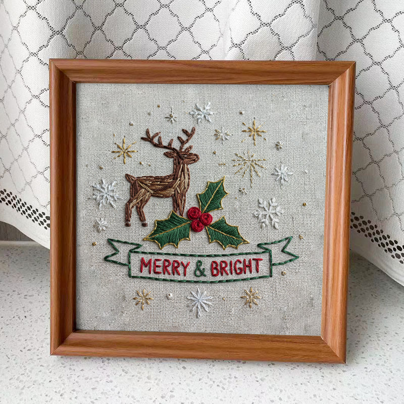 Rubbyoo Embroidery Kit - Christmas Deer | Unique Stitch Art | Christmas Crafts For Decoration  - Embroidery Kit Plus An Extra Frame - image 11