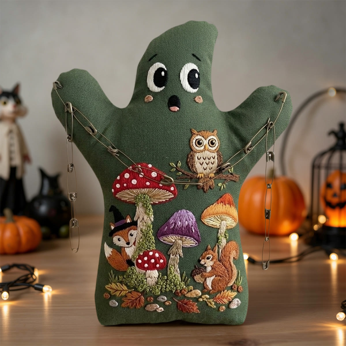 Rubbyoo Ghost Embroidery Kit - Halloween Forest Club | Holiday Nursery Room Decor | Ideal Sewing Craft For Nature Lovers - image 2