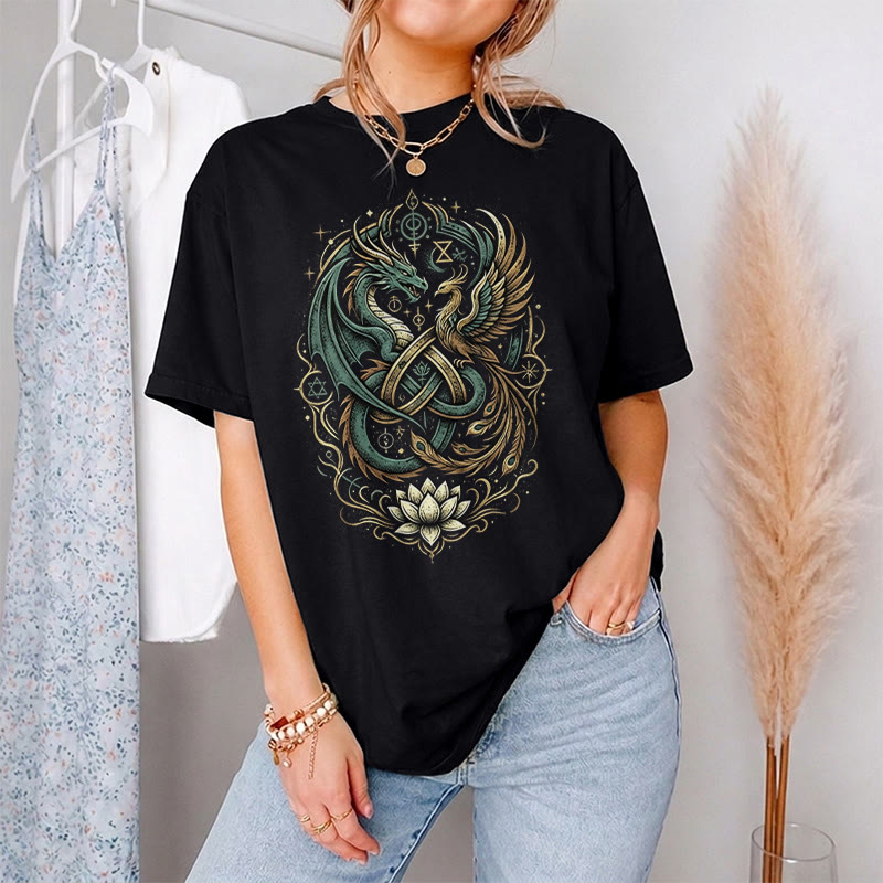 Rubbyoo Mysterious Dragon Graphic Tee  - Stylish Dragon Pattern | Cool T-shirt Perfect For Music Festival - image 9