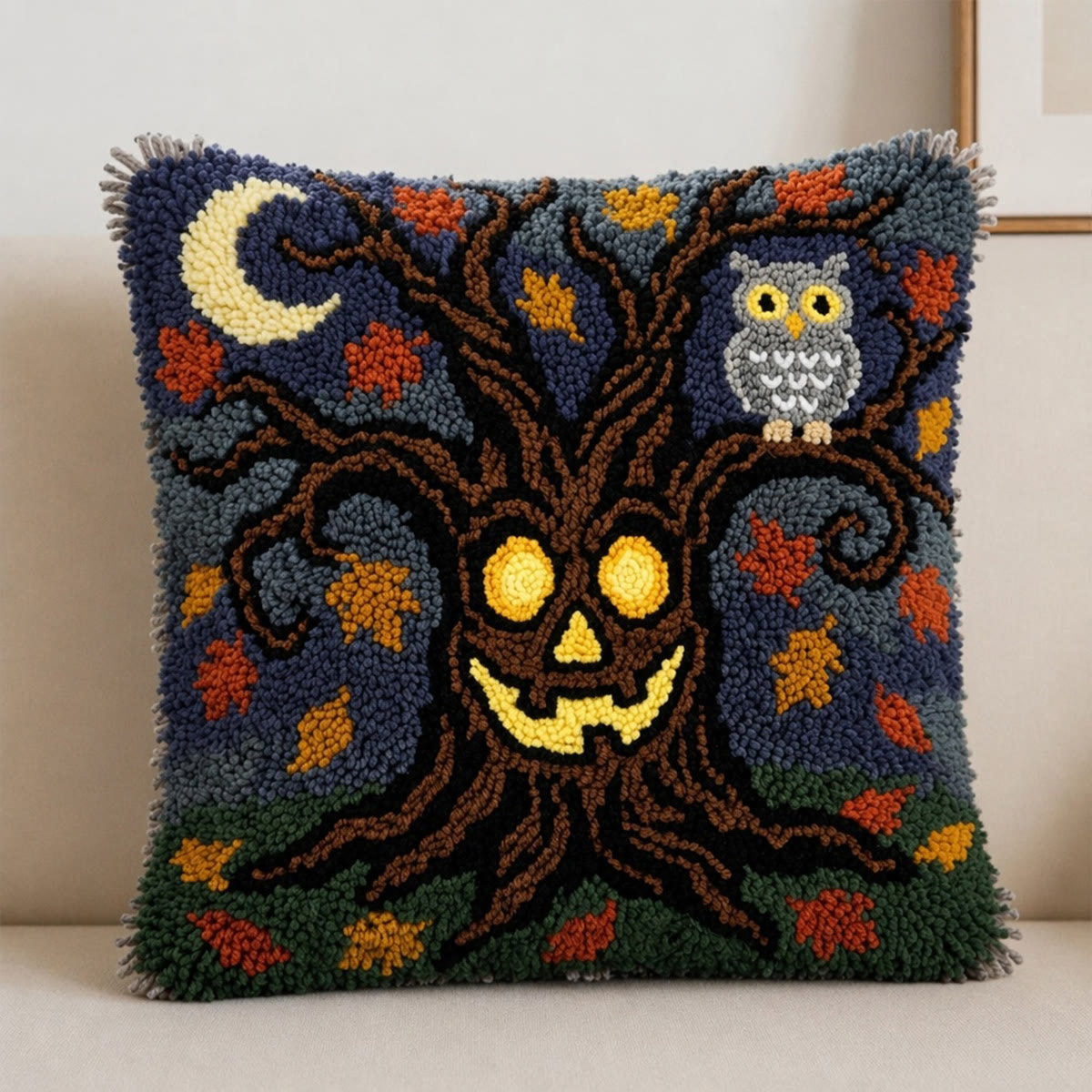 Rubbyoo Latch Hook Pillow Kit - Whispers Of The Forest | Spooky Halloween Handicraft | Decorative Cushion Cover  - image 5