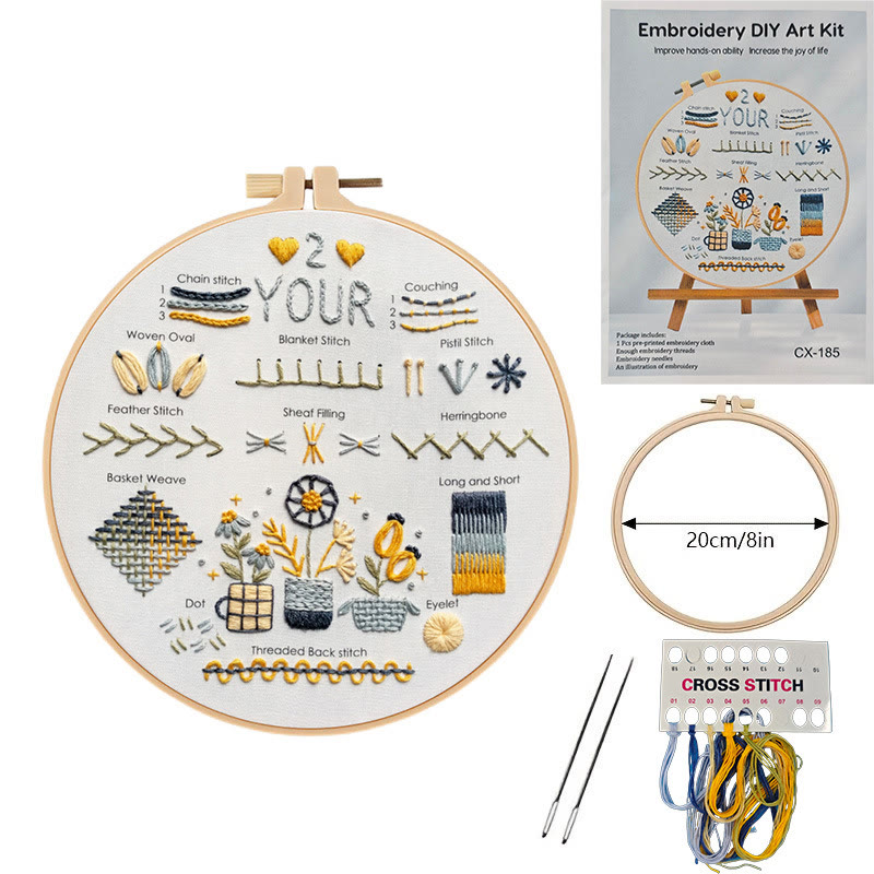 Rubbyoo 3-piece Embroidery Starter Kit - Love Your Self Needlepoint | Floral And Botanical Set | 3 Level Stitch Practice - image 6