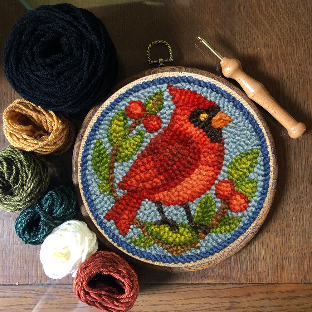 Christmas Cardinal Punch Needle Kit - Christmas Decoration Needlework | Gifts For Bird Lovers  - image 10