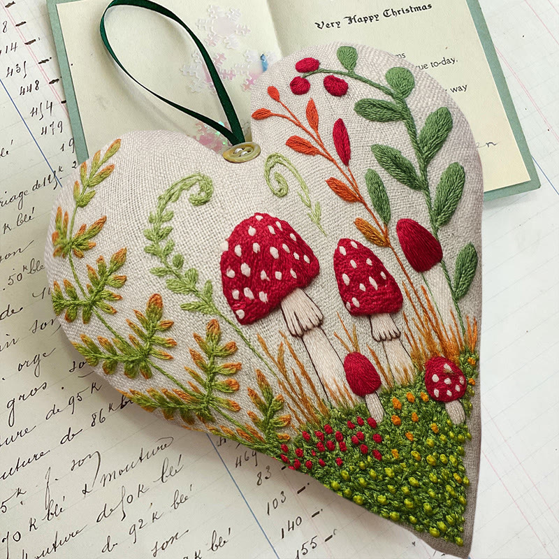 Rubbyoo Heart Embroidery Kit - Mushroom Forest | Beautiful Landscape Collection | Easy Artwork For Beginner  - image 6