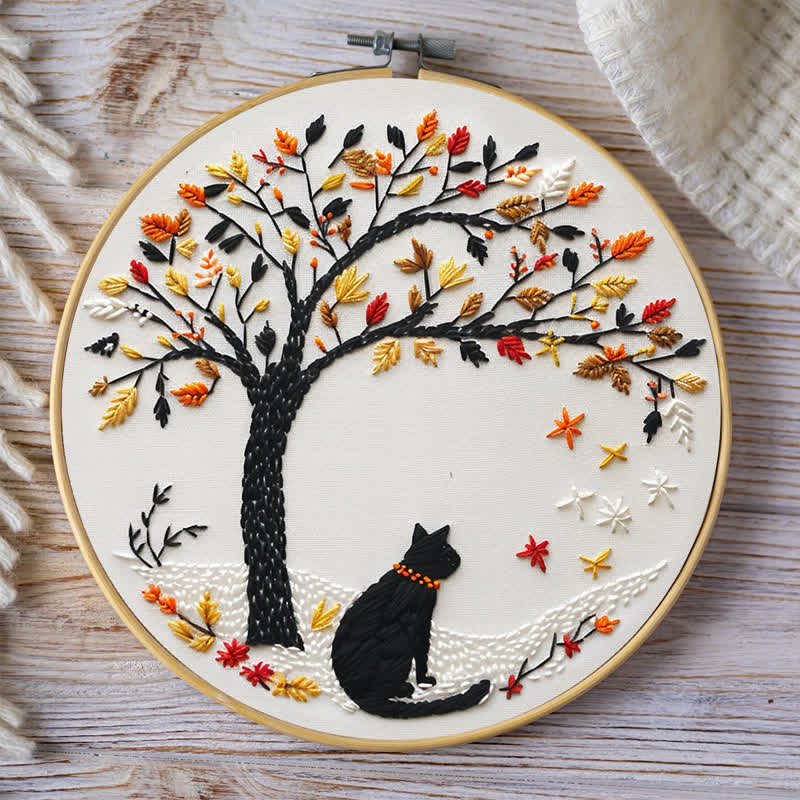 Rubbyoo Embroidery Kit - Black Cat With Fallen Leaves - image 9