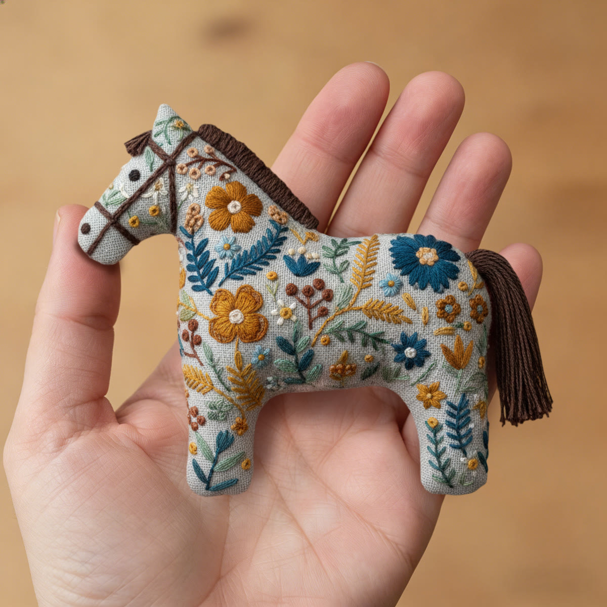 Rubbyoo Dala Horse Embroidery Kit - Blooming Flower | Home Decor Gift | Nice Bagpack Ornaments - image 6