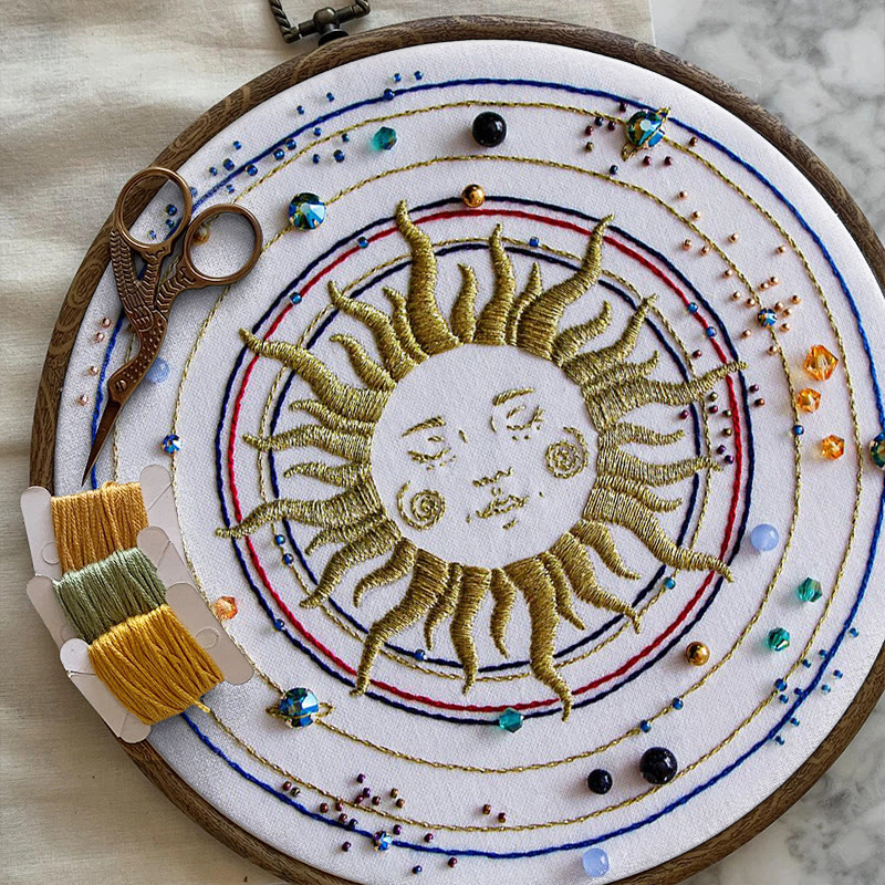 Rubbyoo Bead Embroidery Kit - Sun Galaxy | Universe Handmade Artwork | Diy Home Decor - image 4