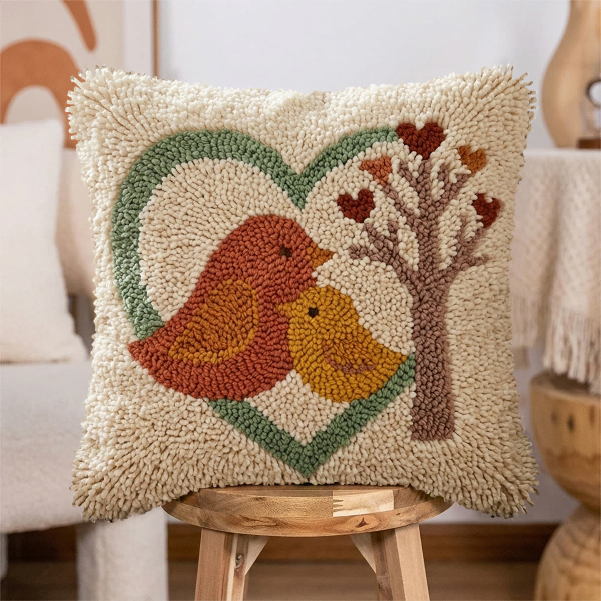 Rubbyoo Latch Hook Pillow Kit - Loving Nest | Perfect Gift For Mom | Handmade Cushion Set  - image 5