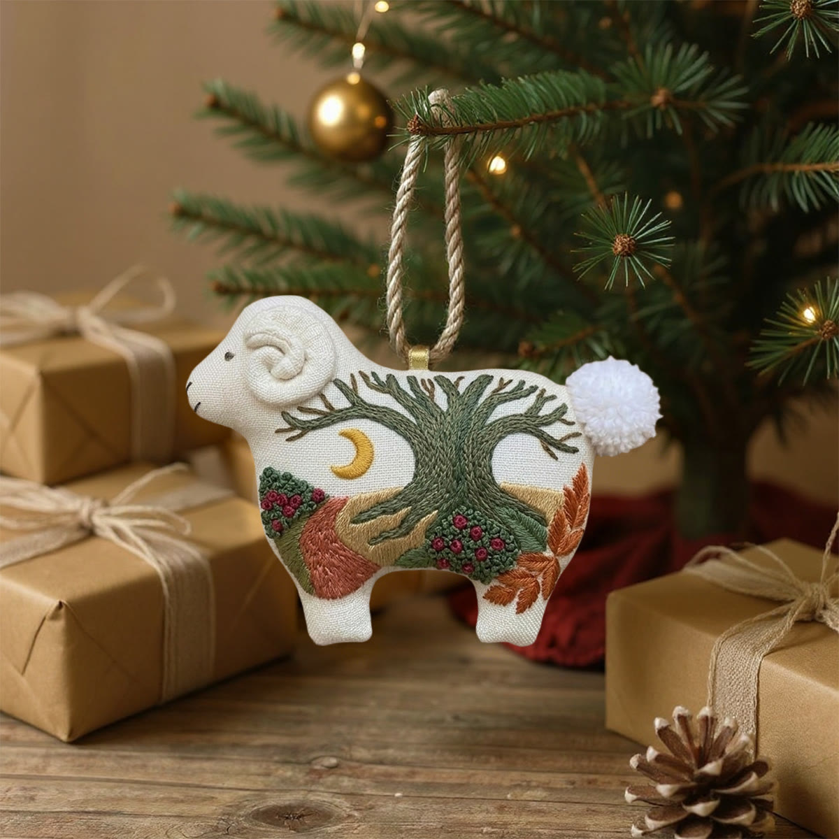 Rubbyoo Lamb-shaped Embroidery Kit - Tree Of Life | Easy Handmade Artwork | Lovely Wall Decoration  - image 2