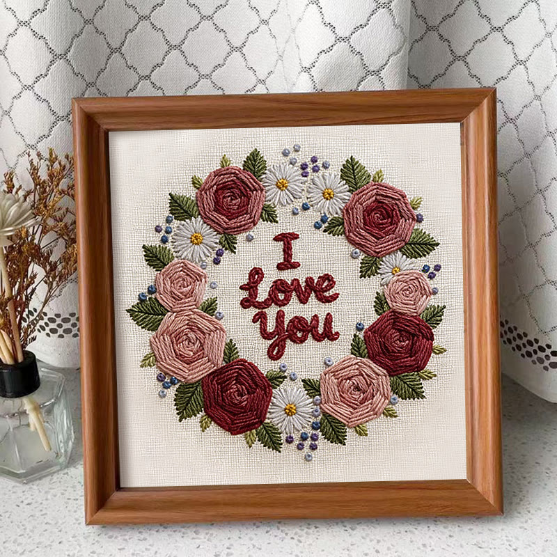 Rubbyoo Embroidery Kit - Rose Love | Diy Floral Art | Perfect Handmade Gift For Lover - Embroidery Kit Plus An Extra Frame - image 8
