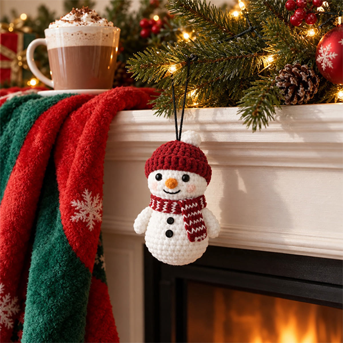 Diy Handmade Christmas Snowman Crochet Kit - Unique Decorative Keychain | Christmas Tree Hanging Ornament - image 5