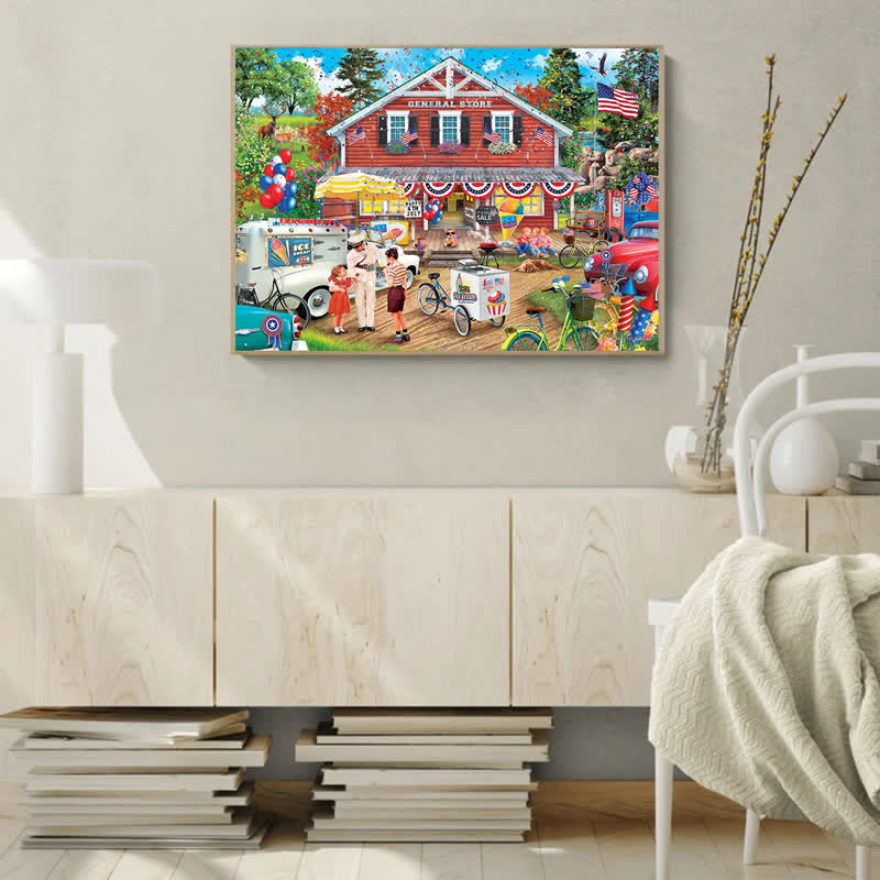 Rubbyoo Fourth of July - Wooden Jigsaw Puzzle