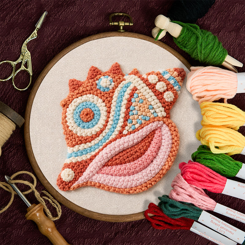 Bohemian Conch Punch Needle Kit - Beginner Suited Craft | Unique Home Accent - image 11