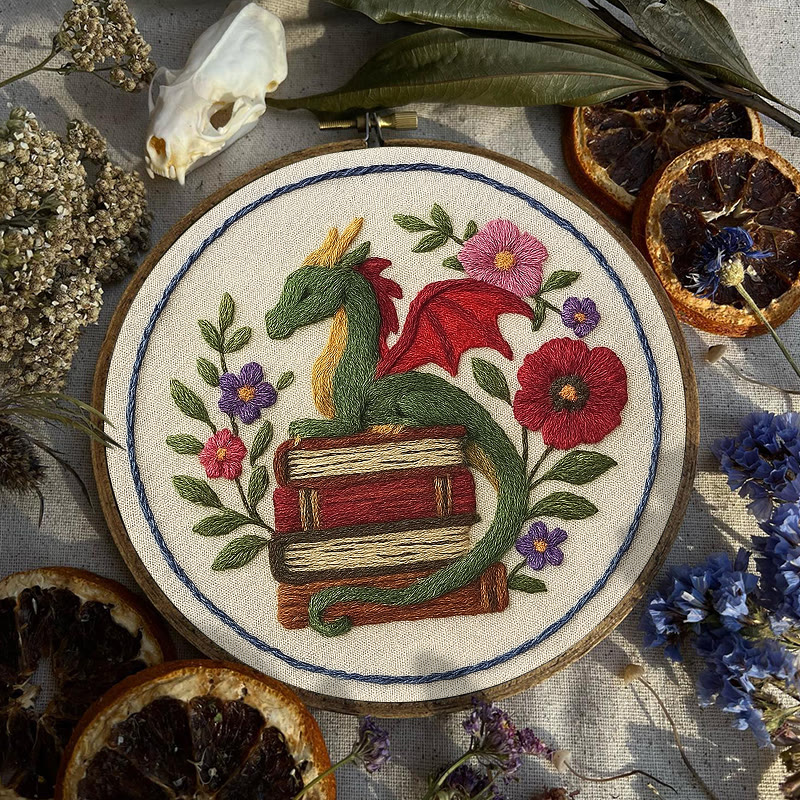 Rubbyoo Embroidery Kit - Fantasy Floral Dragon | Unique Animal Handicraft | Nice For Room Decor - image 6