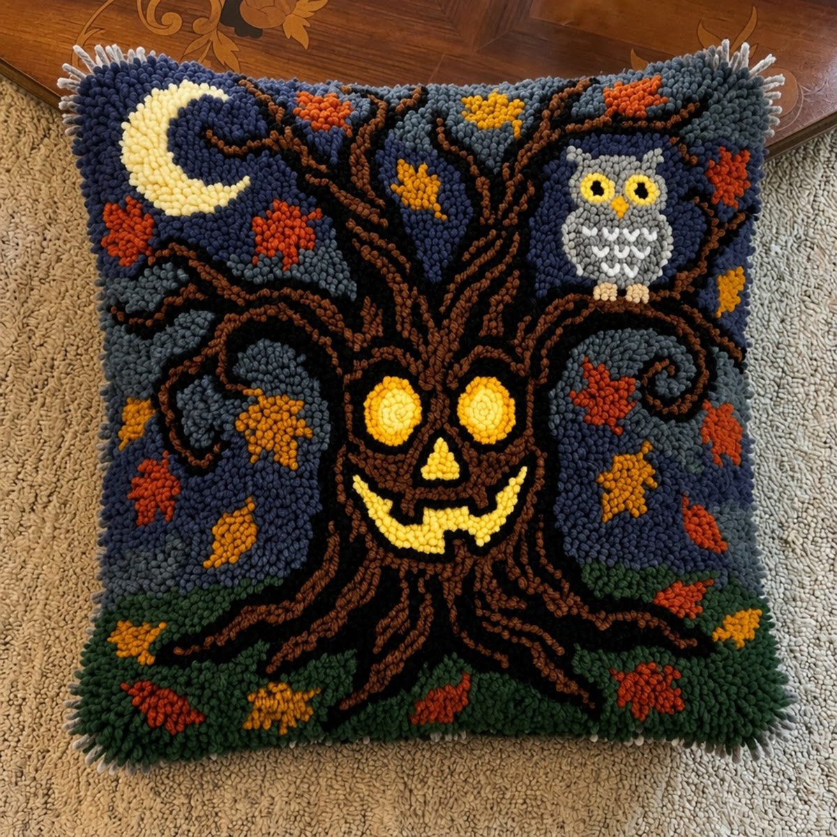 Rubbyoo Latch Hook Pillow Kit - Whispers Of The Forest | Spooky Halloween Handicraft | Decorative Cushion Cover  - image 8