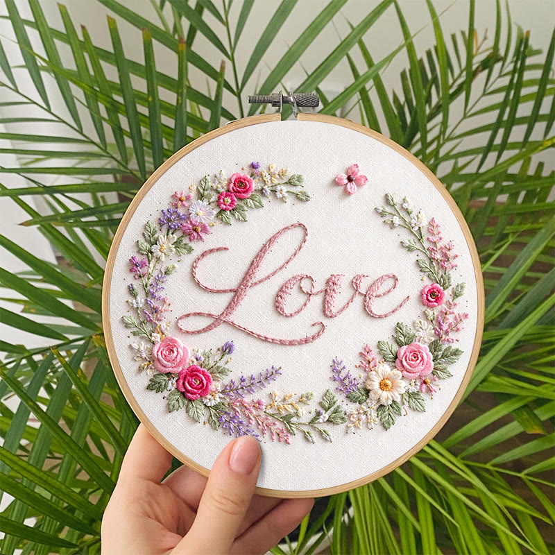 Rubbyoo Embroidery Kit - Floral Love | Diy Needle Hoop Art | Perfect Wedding Handmade Craft - image 7