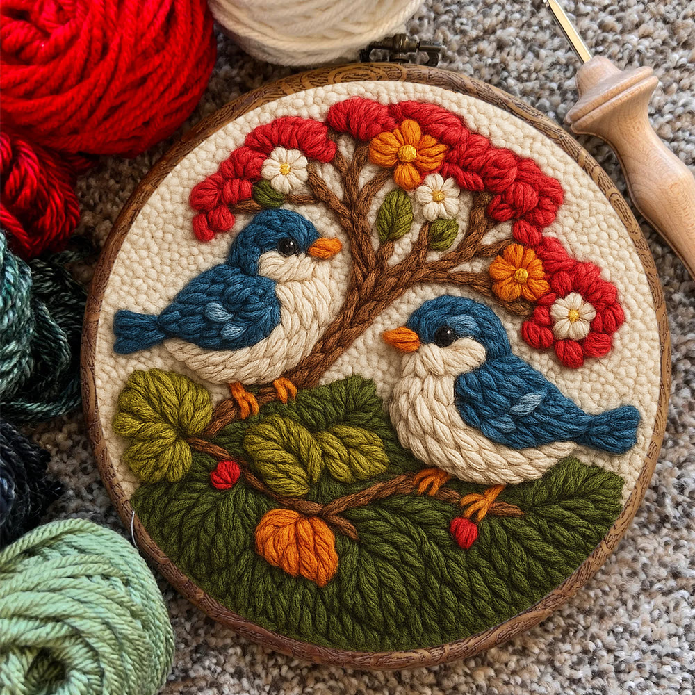  Stunning Birds Punch Needle Kit - Diy Punch Needle Coaster | Bird Needle Artwork | Beginner Handmade Craft - image 9