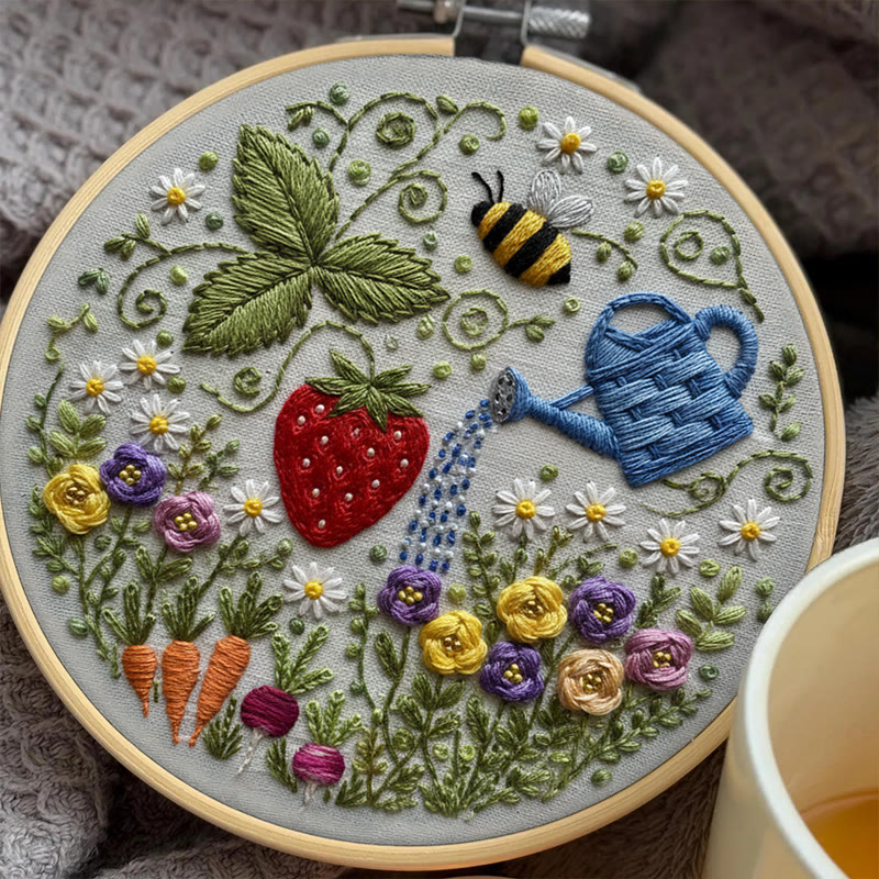 Rubbyoo Embroidery Kit - Vibrant Garden | Diy Stitch Hoop Art | Unique Decorative Craft  - image 5