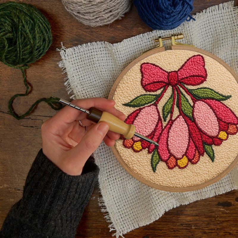 Floral Bow Punch Needle Kit - Personalized Needle Art | Nice Gift For Her  - image 8