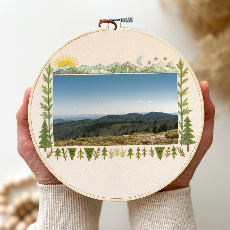 Rubbyoo Embroidery Photo Frame Kit - Mountain Range | Whimsy Handmade Needlework | Perfect Home Decor  - image 3