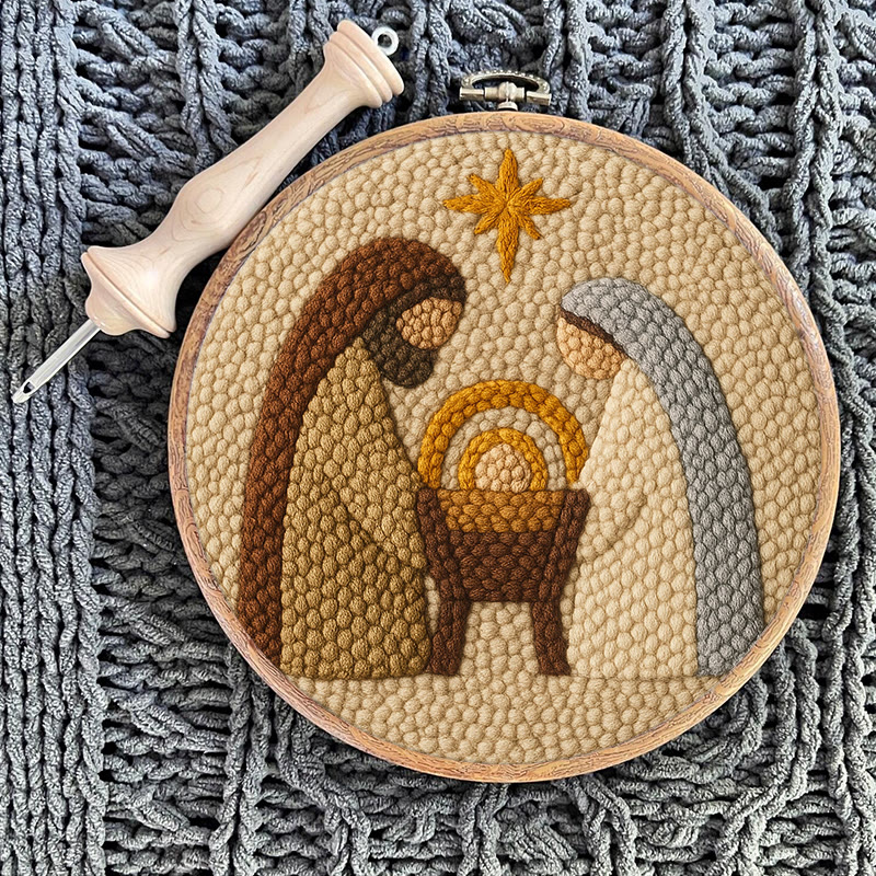 Christmas Nativity Punch Needle Kit - Diy Christmas Pattern | Perfect Wall Hanging  - image 12