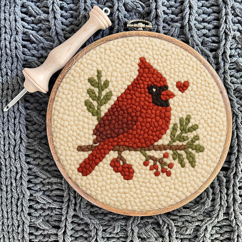  Red Bird Punch Needle Kit - Easy For Beginner | Perfect Christmas Gift Idea - image 10