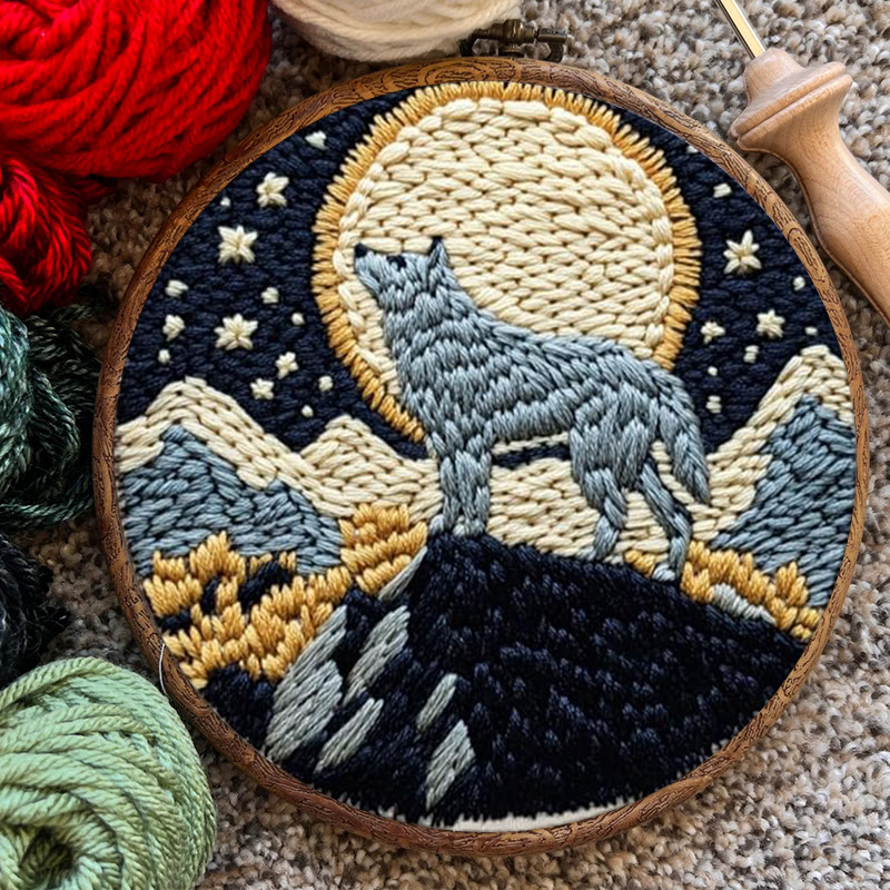 Wolf And Moon Punch Needle Kit - Unique Needle Artwork | Perfect Wall Hanging - image 10