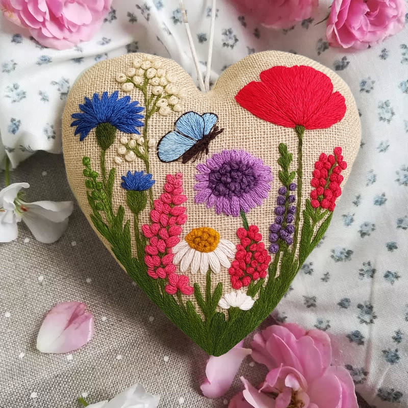Rubbyoo Heart Embroidery Kit - Spring View | Diy Flower Art | Perfect Handicraft For Her - image 5