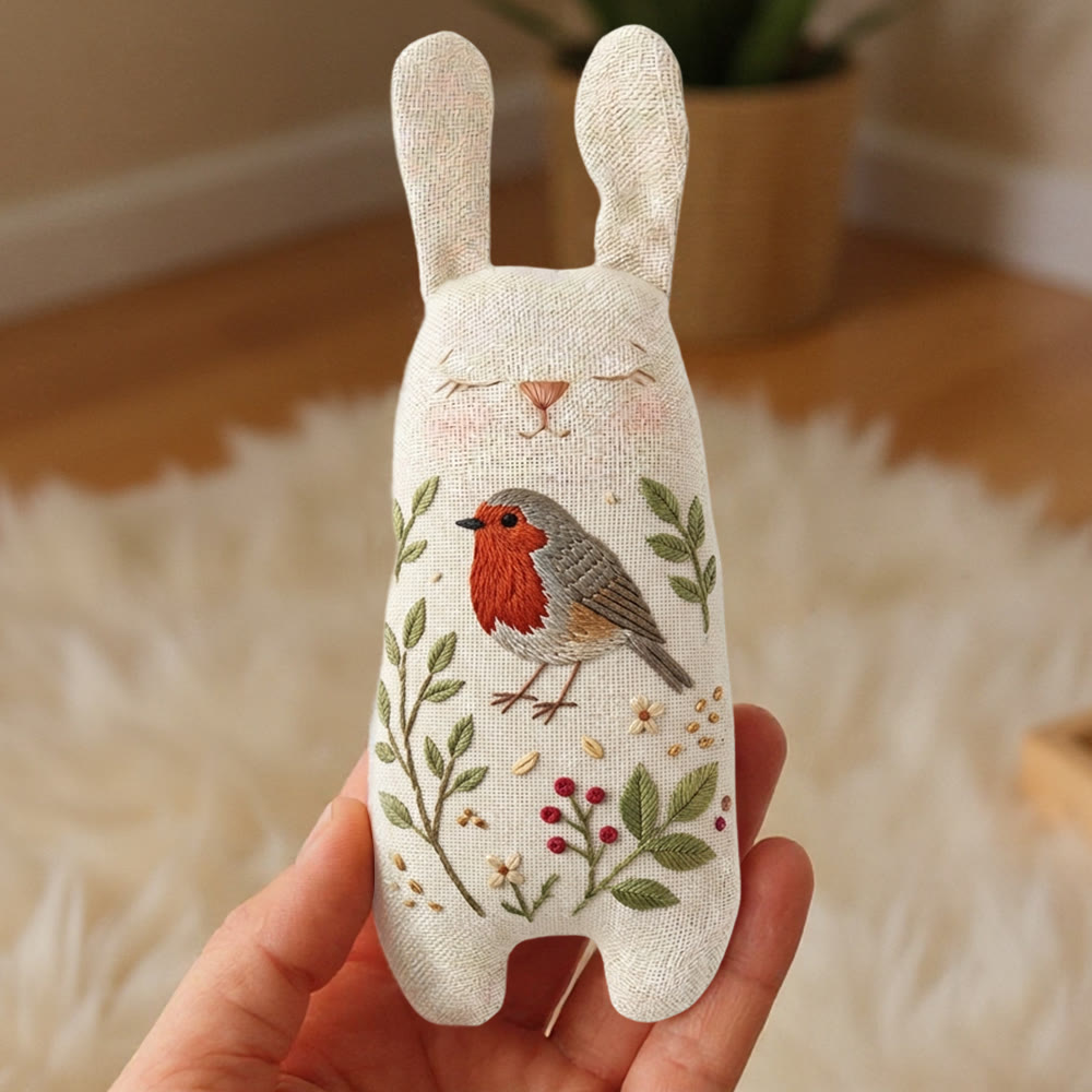 Rubbyoo Bunny Toy Embroidery Kit - Robin And Leafy Vine | Beginner-friendly Craft | Sweet Hanging Ornament - image 8
