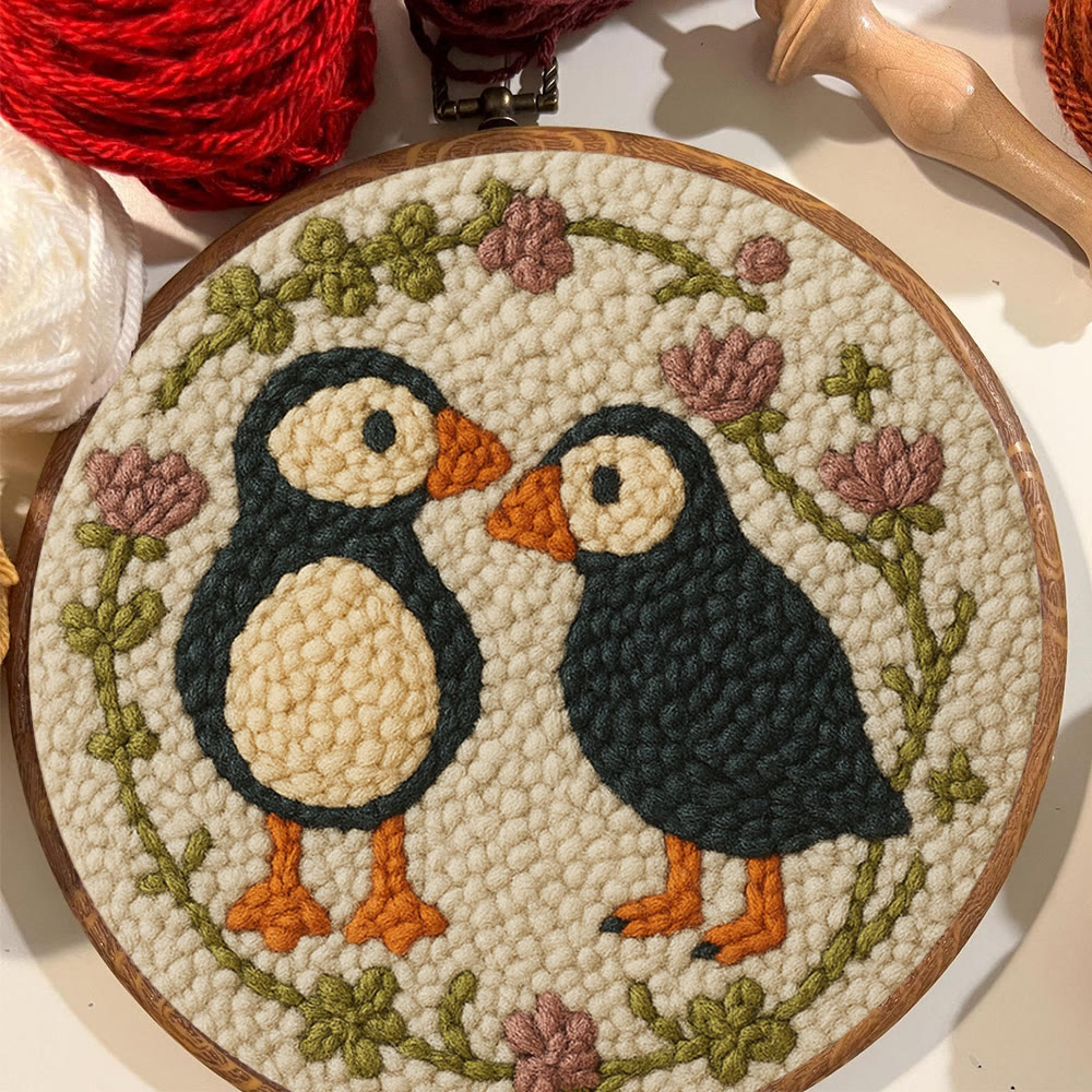 Little Penguins Punch Needle Kit - Diy Animal Handicraft  | Easy Needle Artwork - image 4