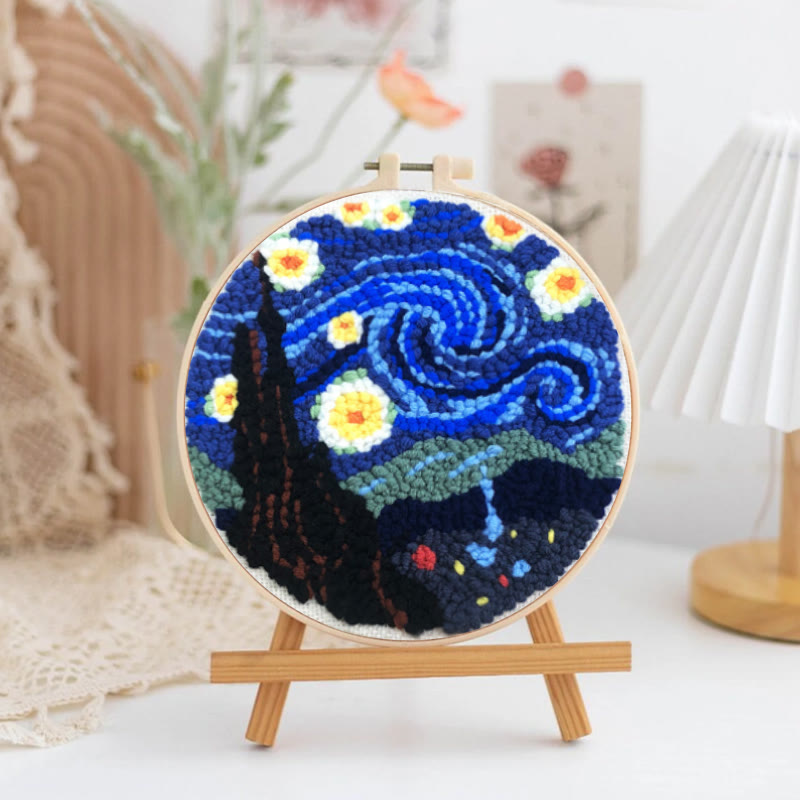 Starry Night Punch Needle Kit – Artistic DIY Design | Expressive Handmade Home Accent - image 3