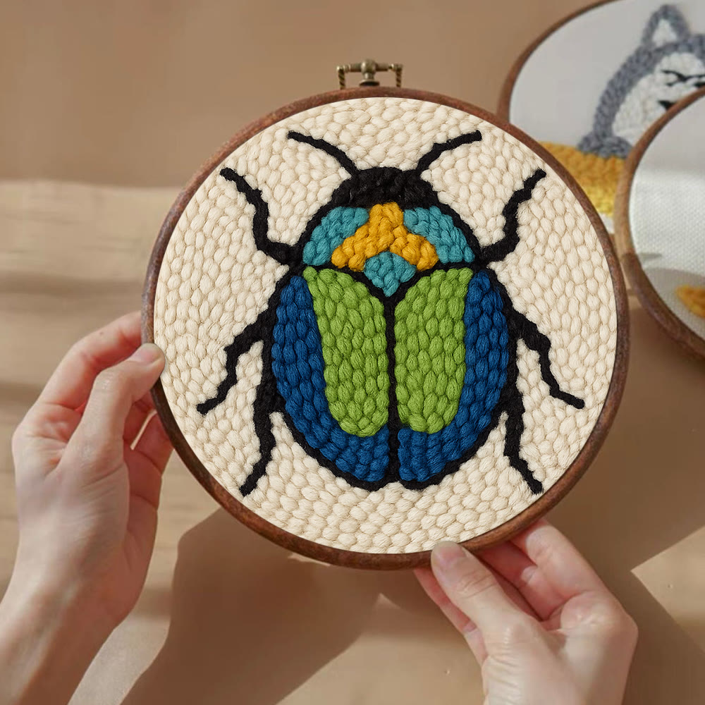 Scarab Beetle Punch Needle Kit - Creative Wall Decor | Diy Insect Artwork Gift  - image 3