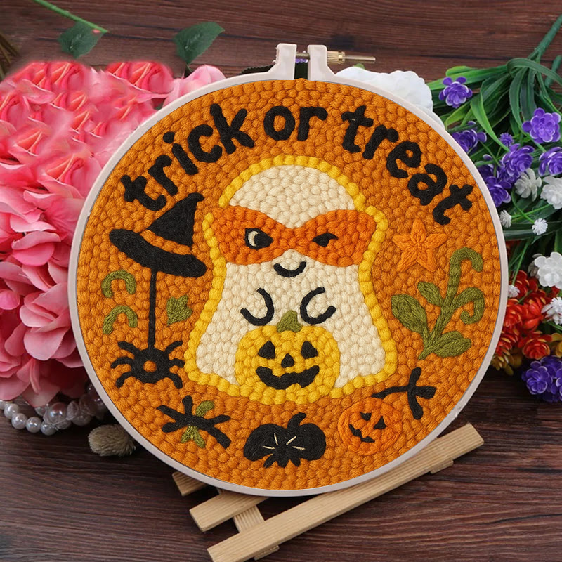 Naughty Ghost Punch Needle Kit - Creative Holiday Handicraft | Personalized Halloween Decor - image 7