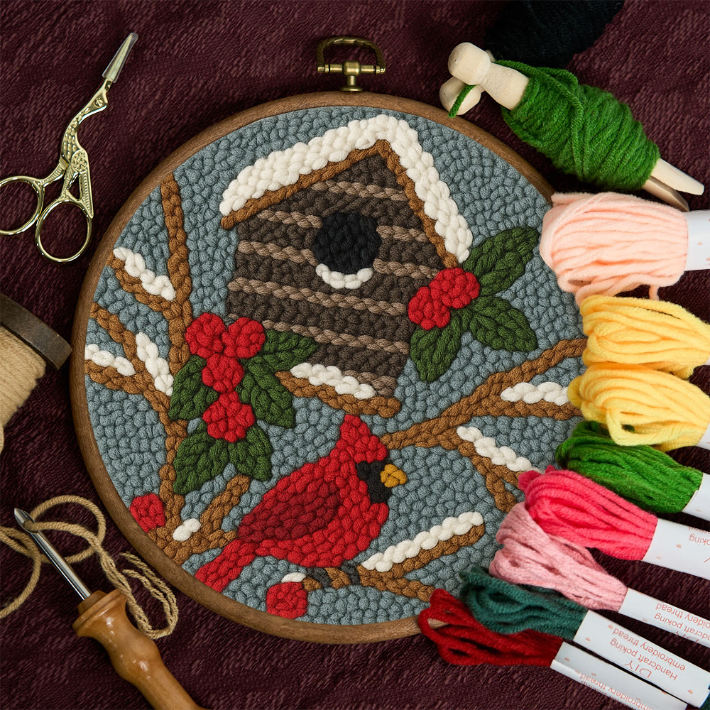 Cardinal In Winter Punch Needle Kit – Easy Festive Diy | A Comforting Handmade Moment - image 11